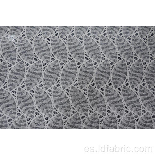 Tela de encaje de nylon con patrón de hojas de algodón